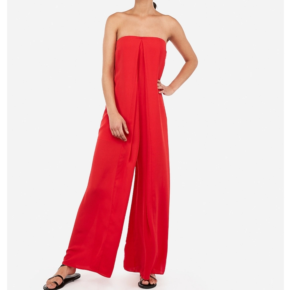 Strapless wide leg jumpsuit